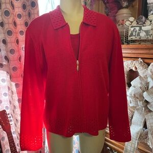 San Remo knit two piece red top